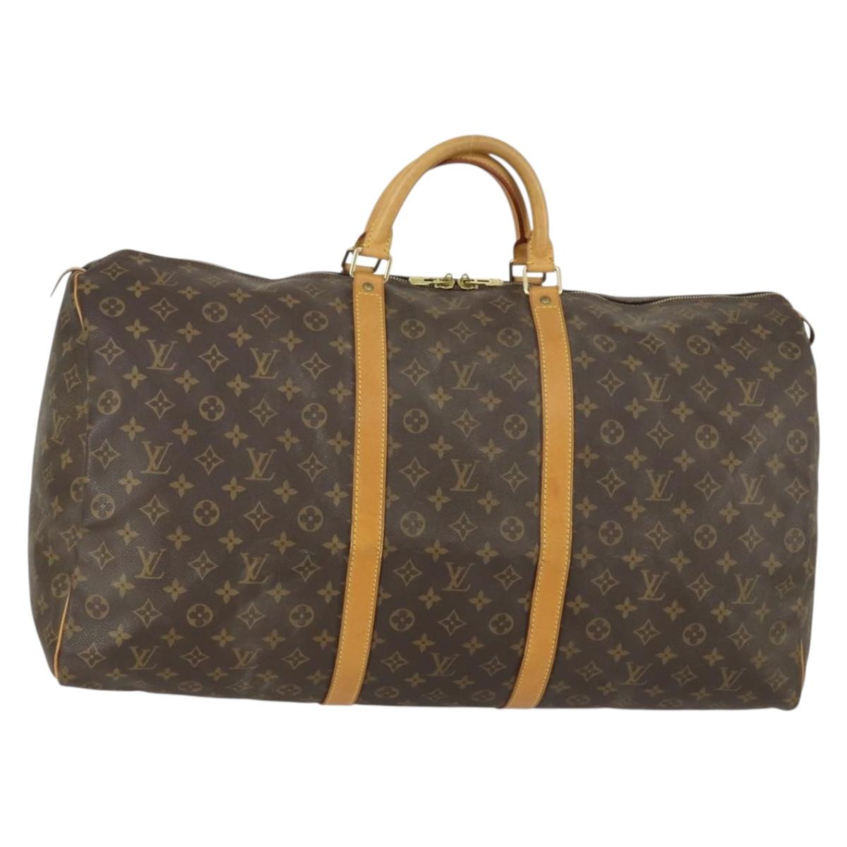 LOUIS VUITTON Monogram Keepall 60 Boston Bag M41422 LV Auth 155159