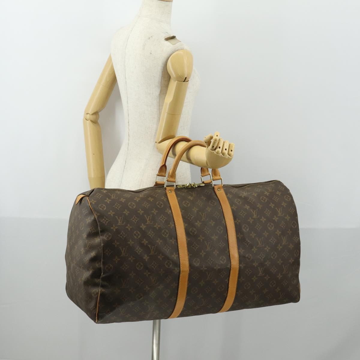 LOUIS VUITTON Monogram Keepall 60 Boston Bag M41422 LV Auth 155159