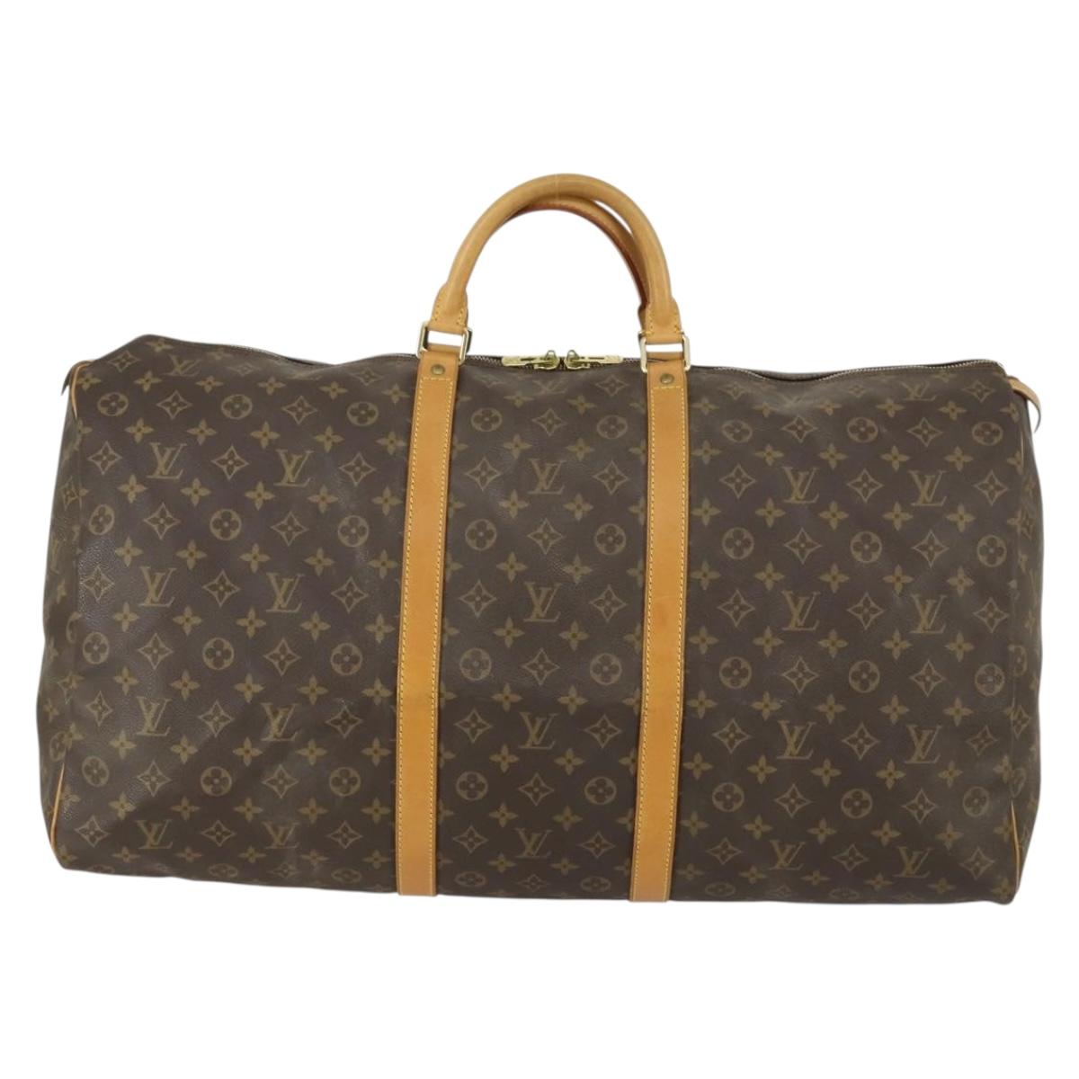 LOUIS VUITTON Monogram Keepall 60 Boston Bag M41422 LV Auth 155159