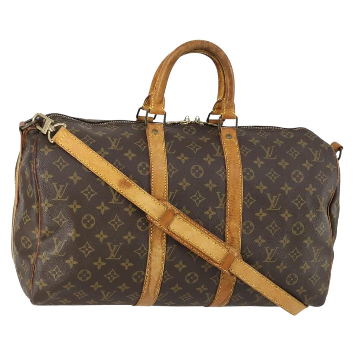 LOUIS VUITTON Monogram Keepall Bandouliere 45 Boston Bag M41418 LV Auth 155169