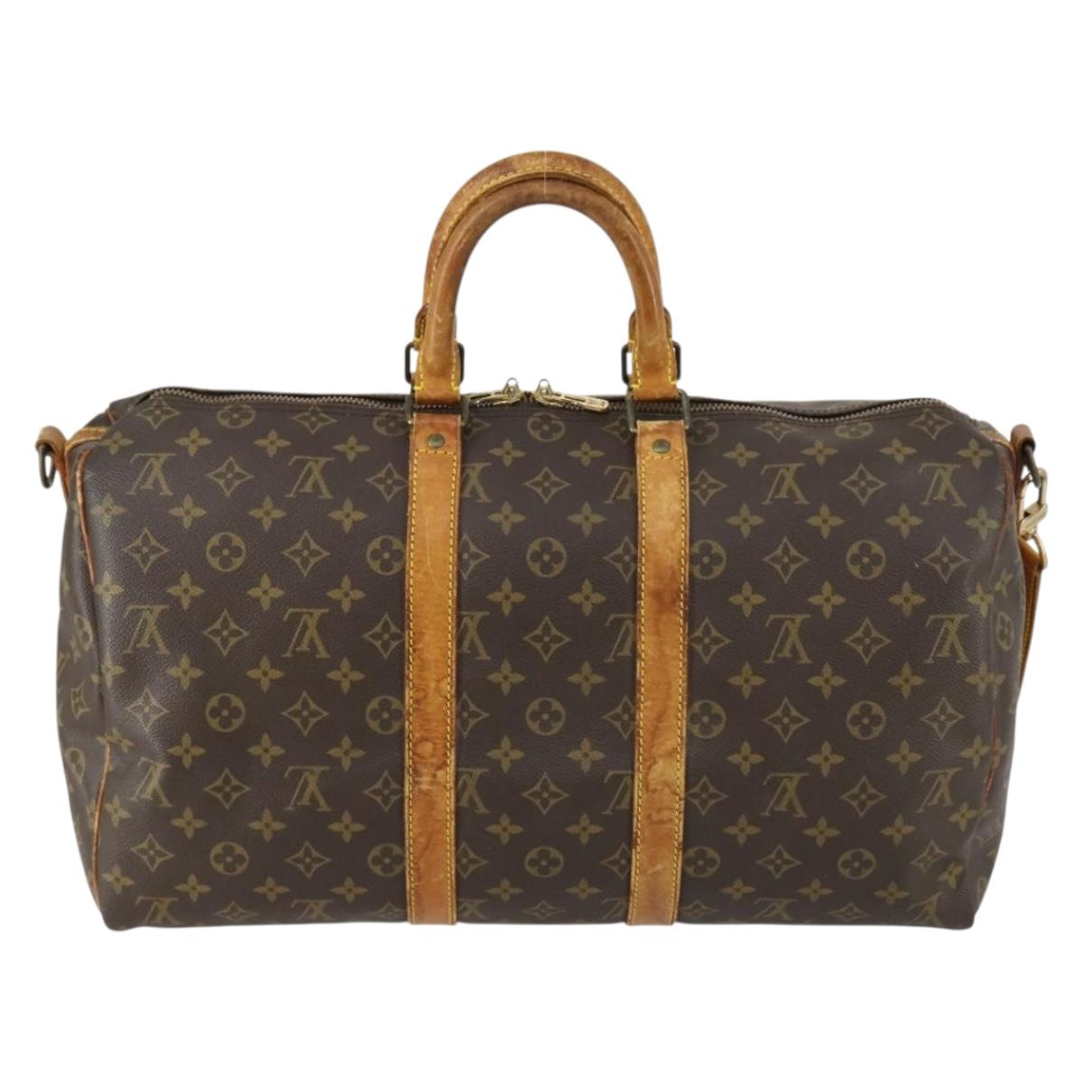 LOUIS VUITTON Monogram Keepall Bandouliere 45 Boston Bag M41418 LV Auth 155169