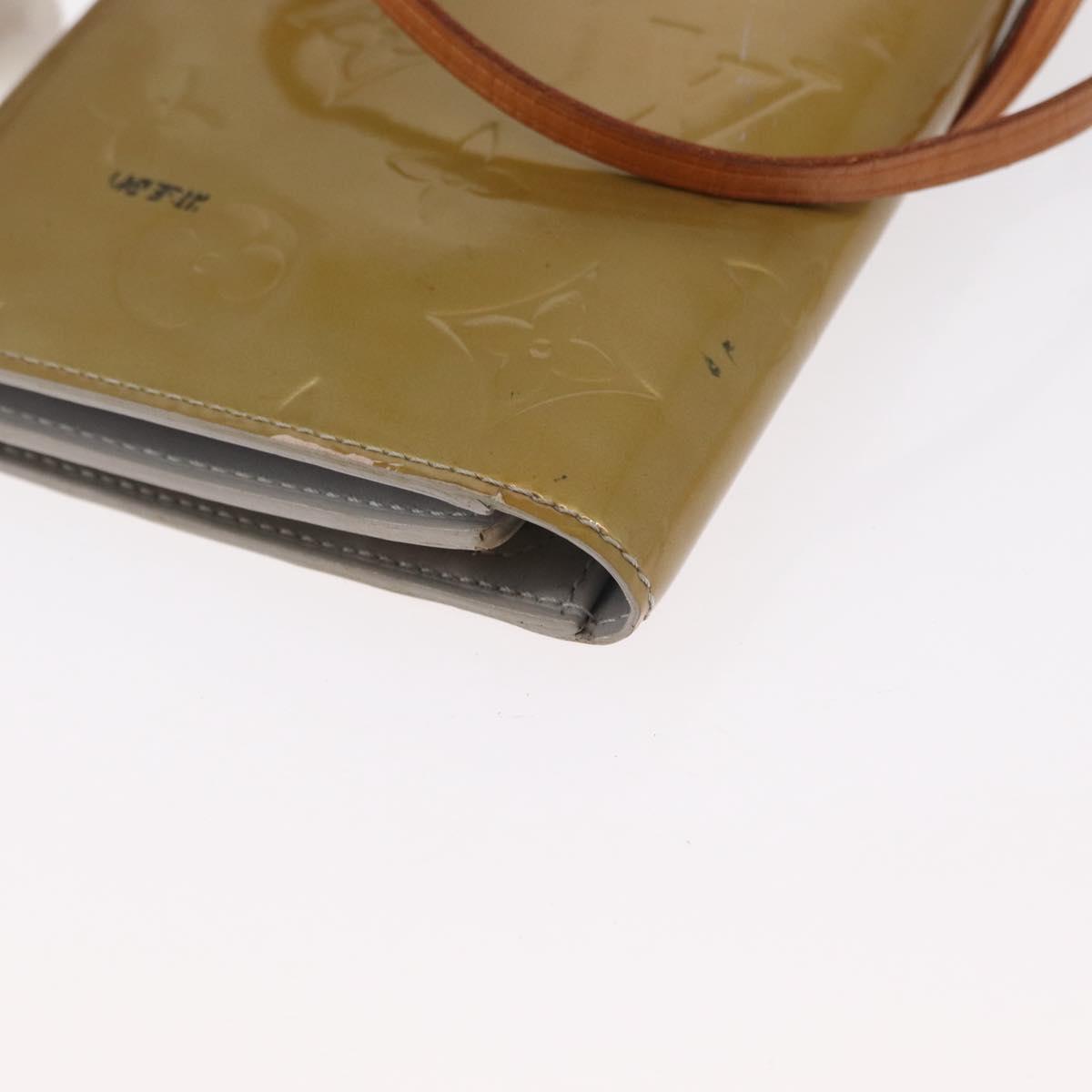 LOUIS VUITTON Monogram Vernis Walker Wallet Gris M91031 LV Auth 155176