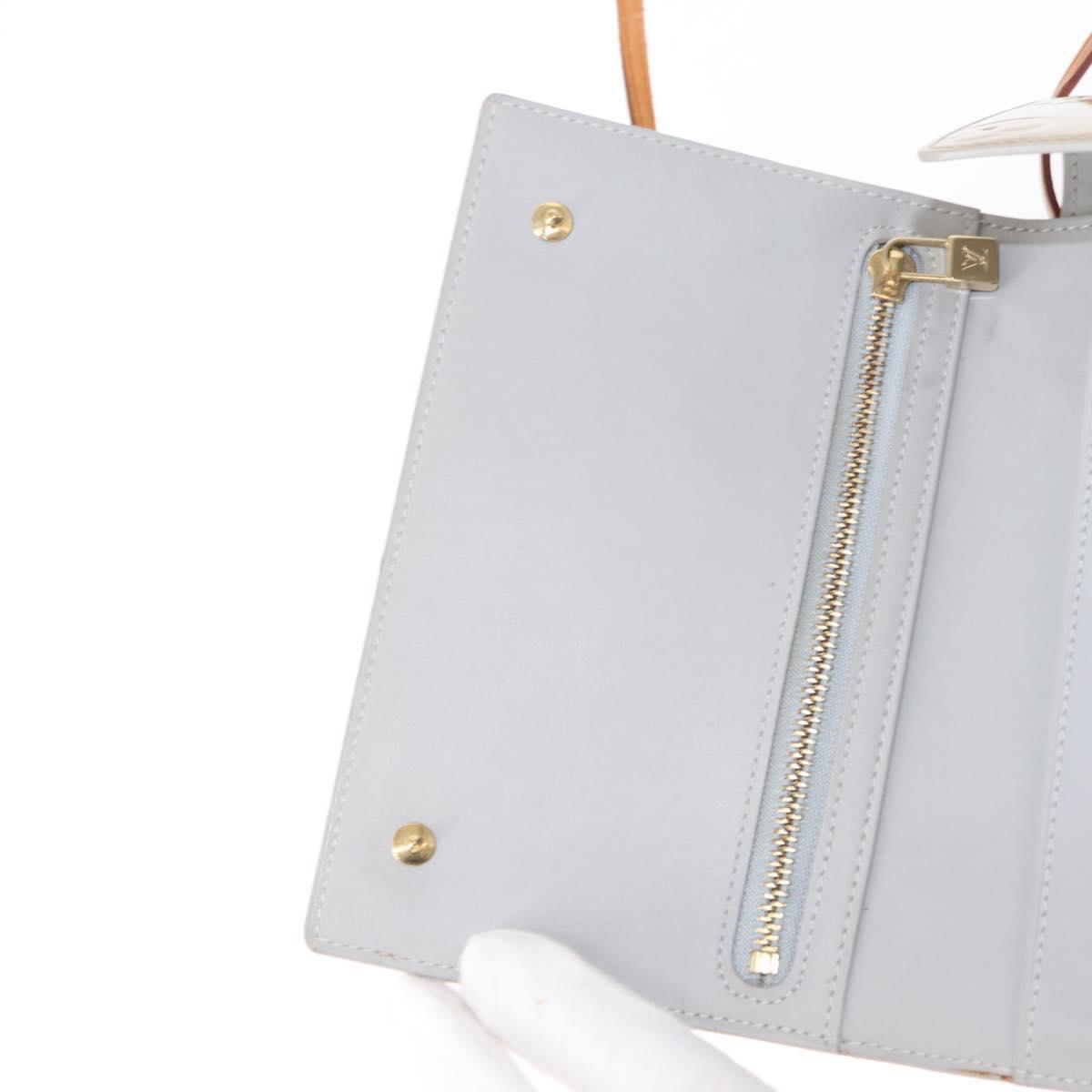 LOUIS VUITTON Monogram Vernis Walker Wallet Gris M91031 LV Auth 155176