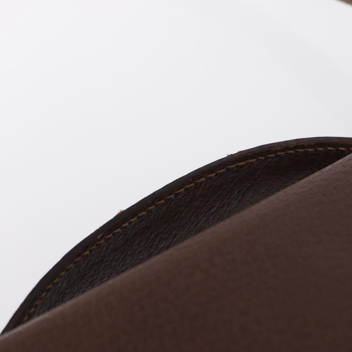 GUCCI Shoulder Bag Leather Gold Brown Auth 155188