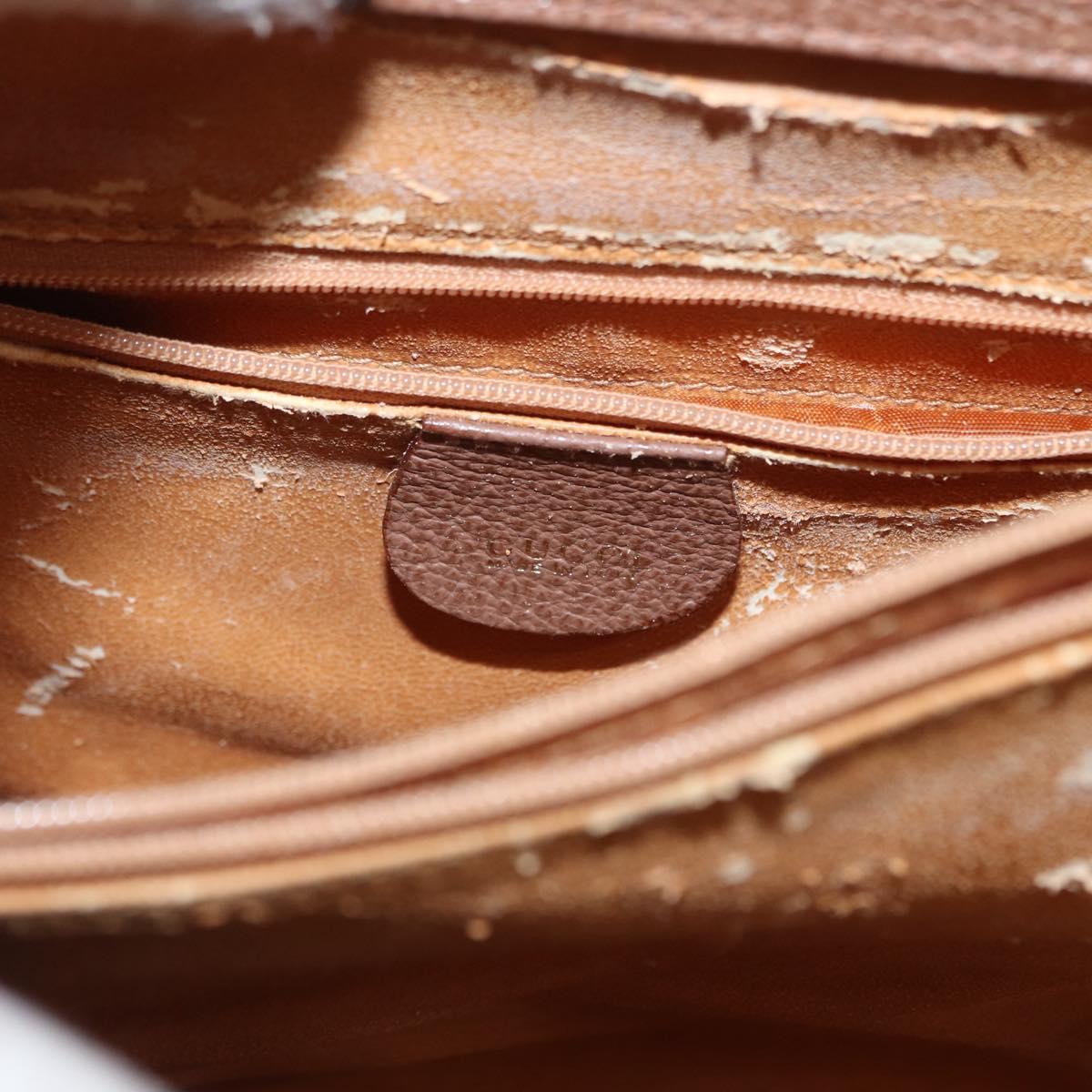 GUCCI Bamboo Hand Bag Suede Brown Gold 002 1186 2060 Auth 155190