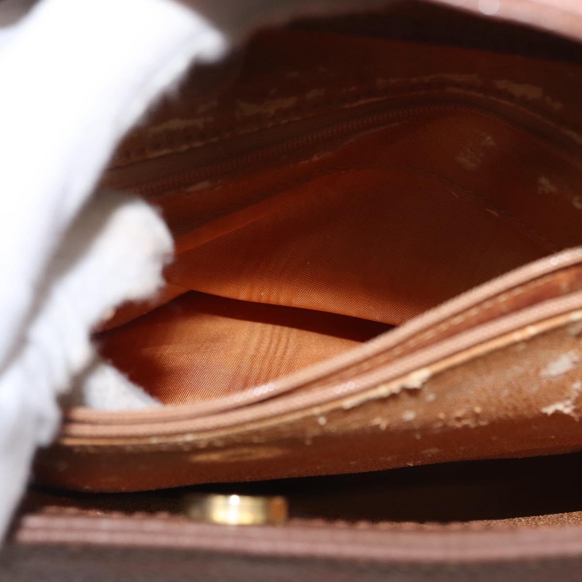 GUCCI Bamboo Hand Bag Suede Brown Gold 002 1186 2060 Auth 155190