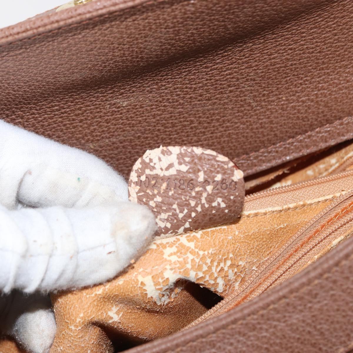 GUCCI Bamboo Hand Bag Suede Brown Gold 002 1186 2060 Auth 155190