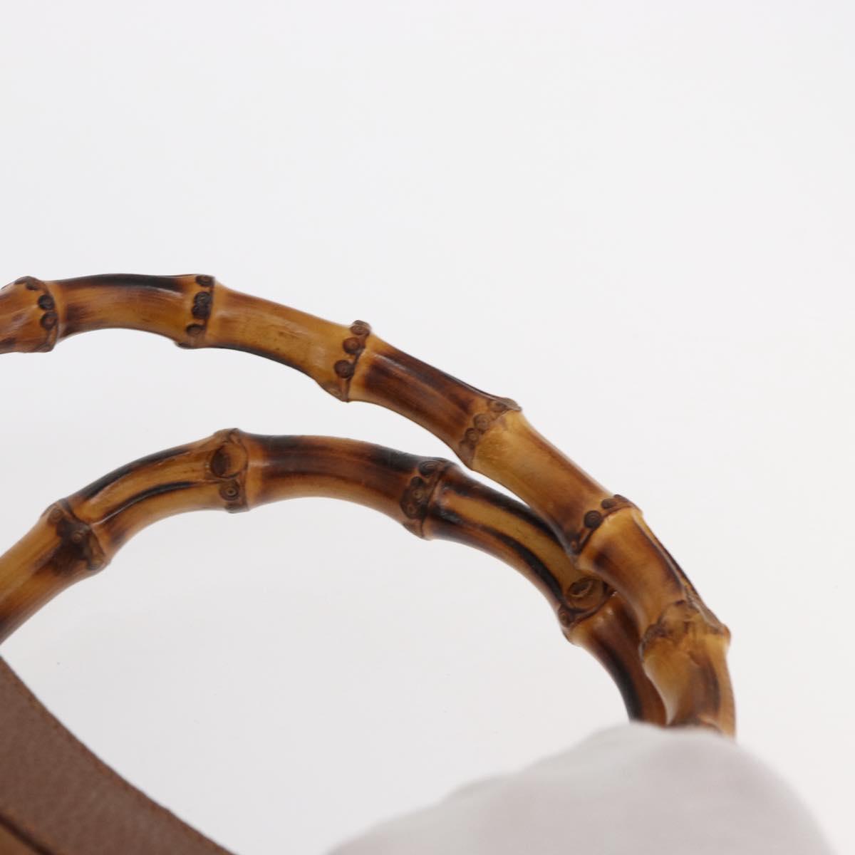 GUCCI Bamboo Hand Bag Suede Brown Gold 002 1186 2060 Auth 155190