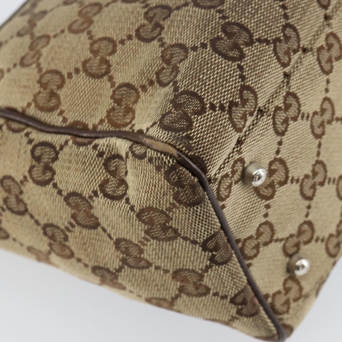 GUCCI GG Canvas Web Sherry Line Hand Bag Beige Red Green 145810 Auth 155191