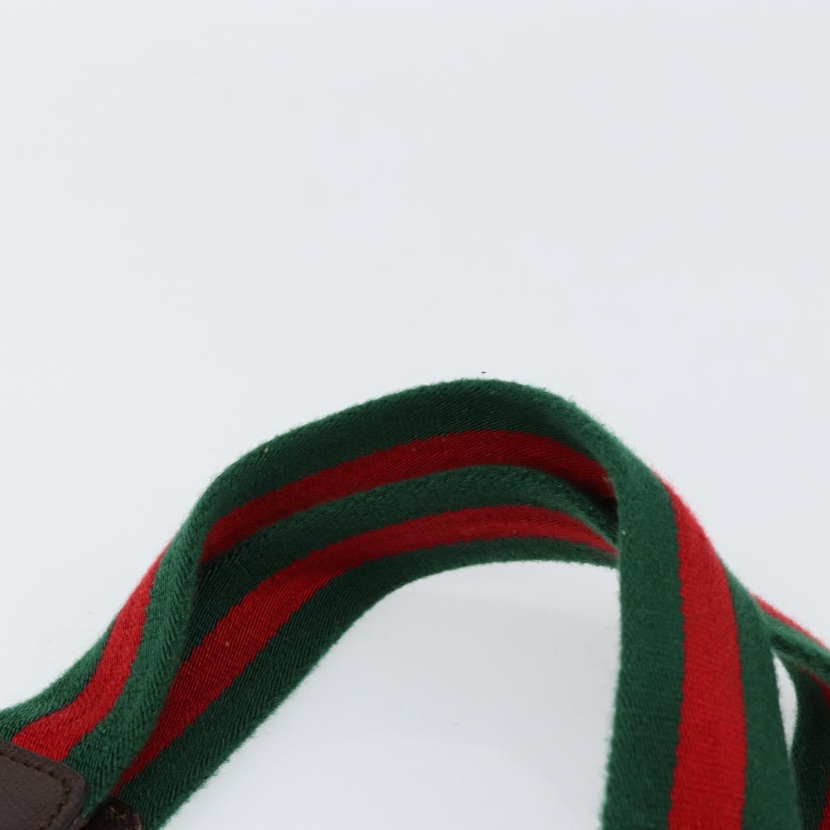 GUCCI GG Canvas Web Sherry Line Hand Bag Beige Red Green 145810 Auth 155191