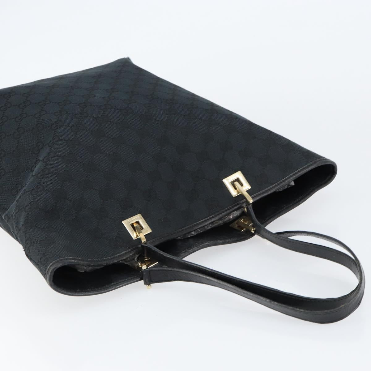 GUCCI GG Canvas Tote Bag Black Gold 002 1098 Auth 155193