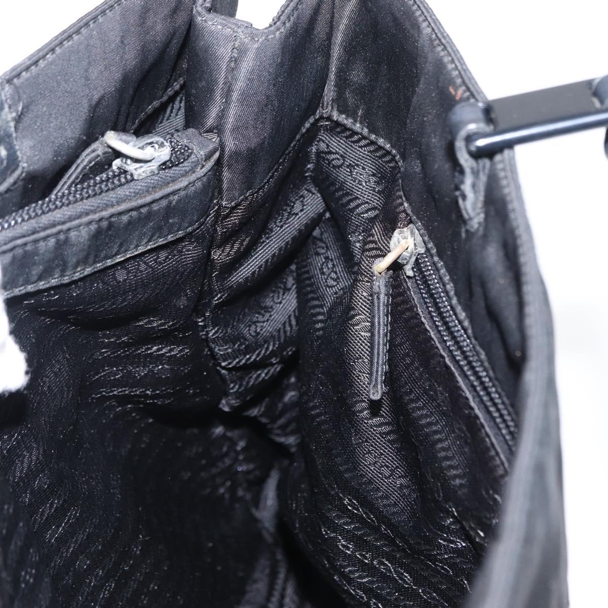 PRADA Tote Bag Nylon Black Auth 155194