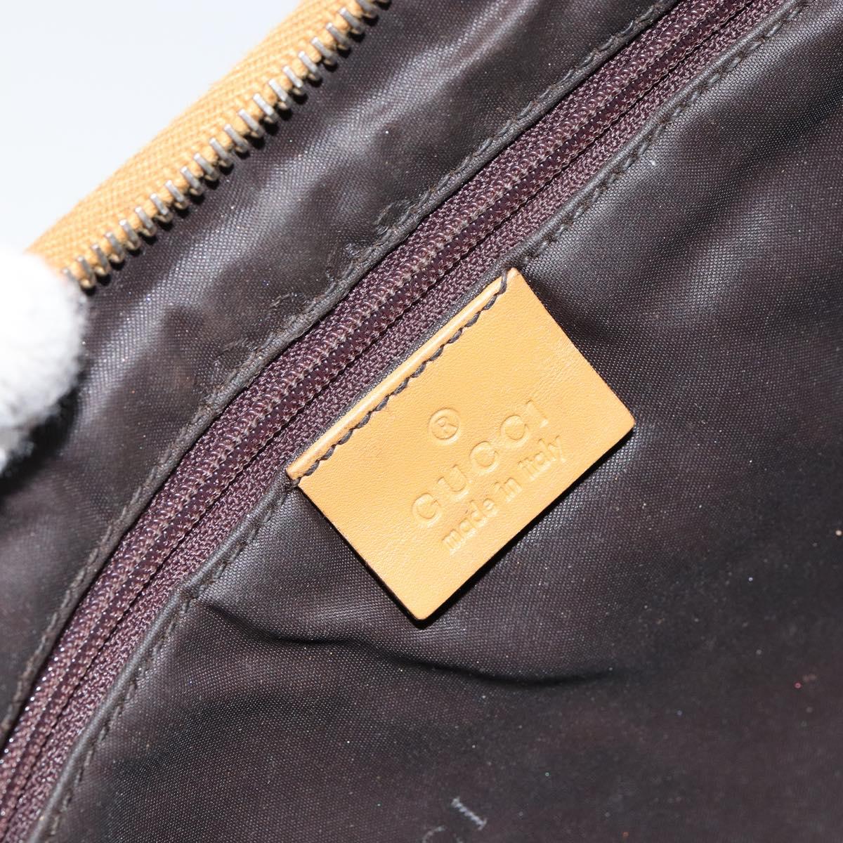 GUCCI GG Canvas Hand Bag Beige Gold Auth 155195