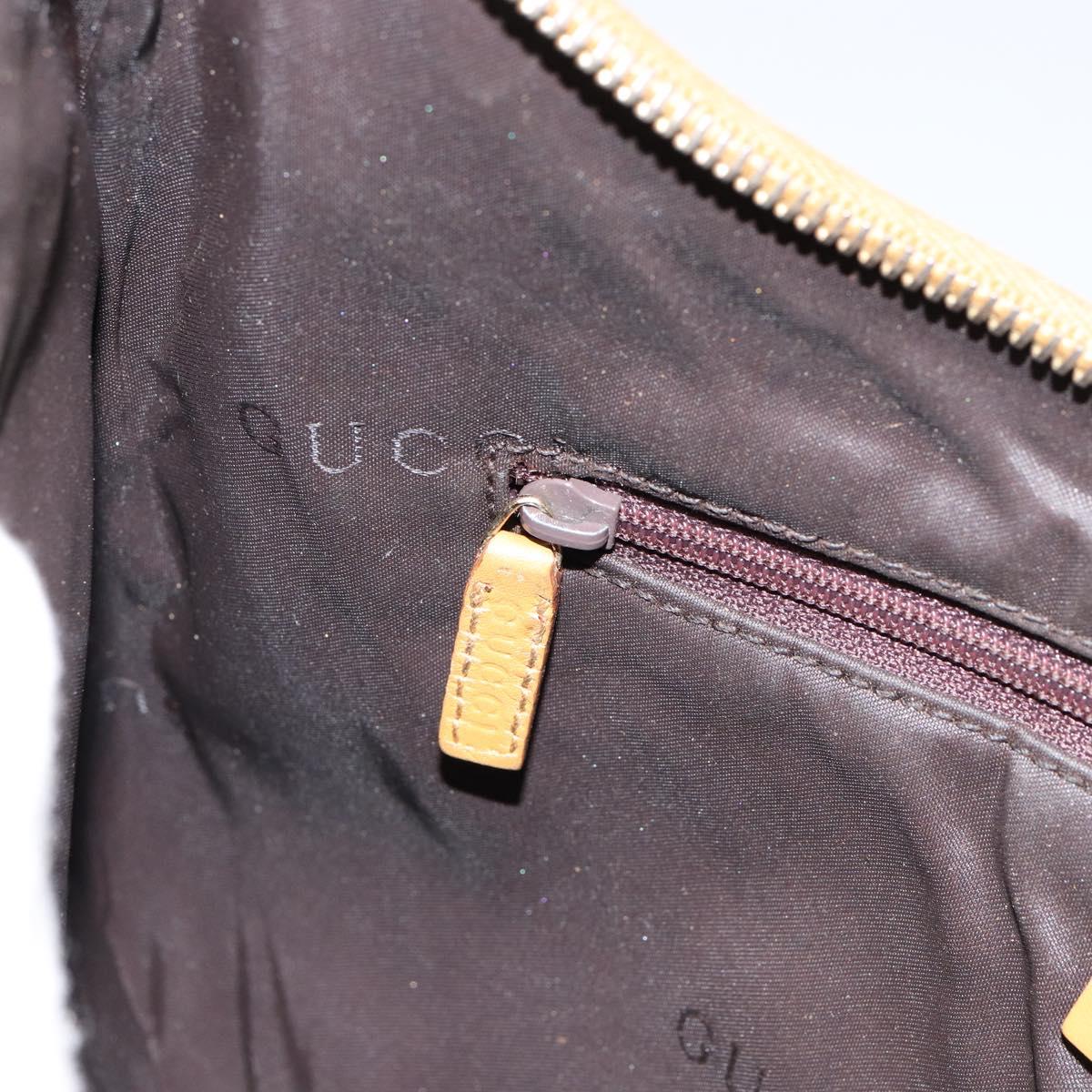 GUCCI GG Canvas Hand Bag Beige Gold Auth 155195