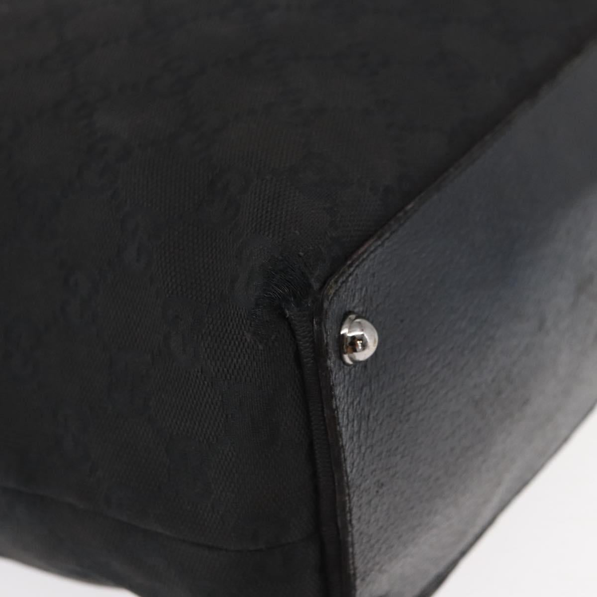GUCCI GG Canvas Tote Bag Black Silver 120836 Auth 155197