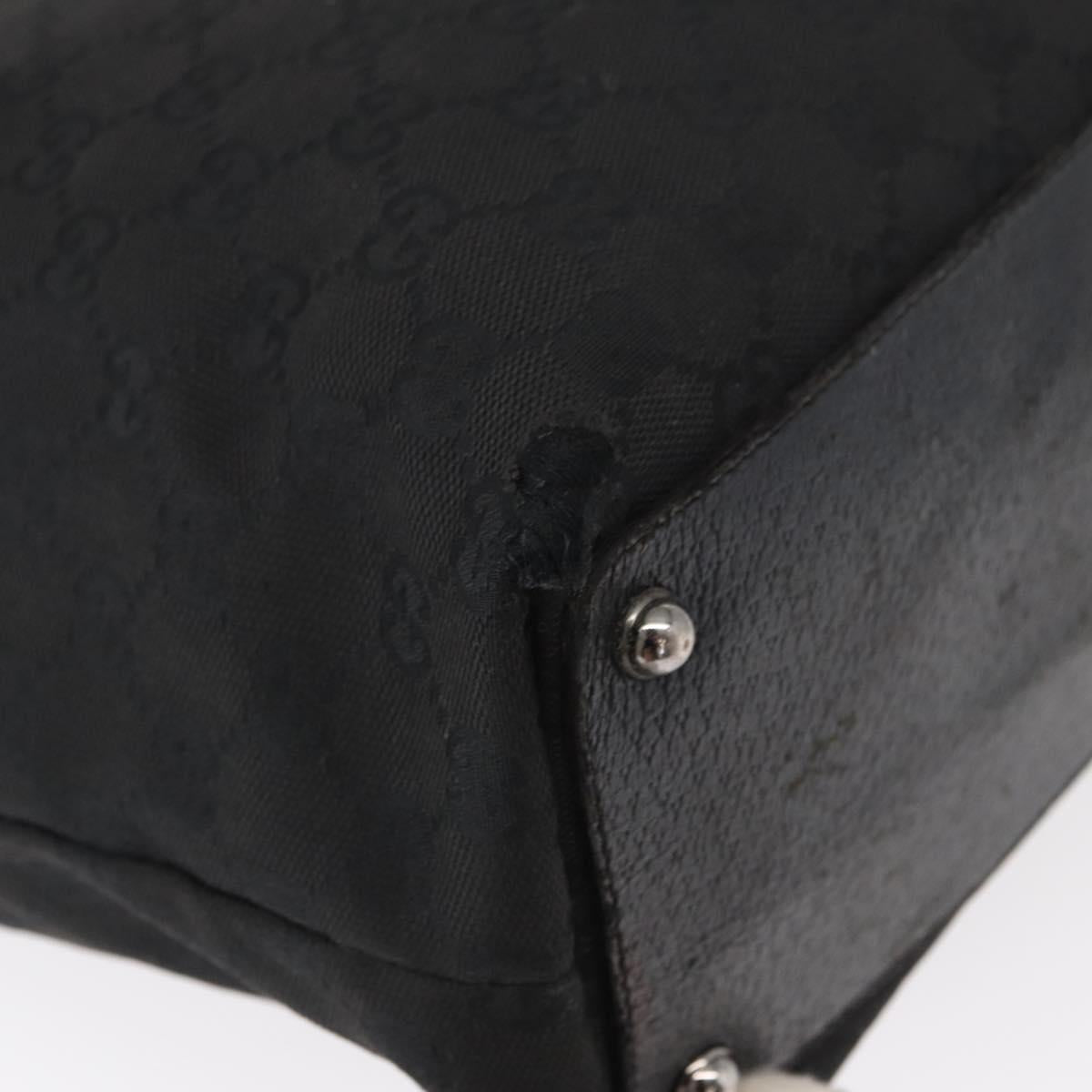 GUCCI GG Canvas Tote Bag Black Silver 120836 Auth 155197