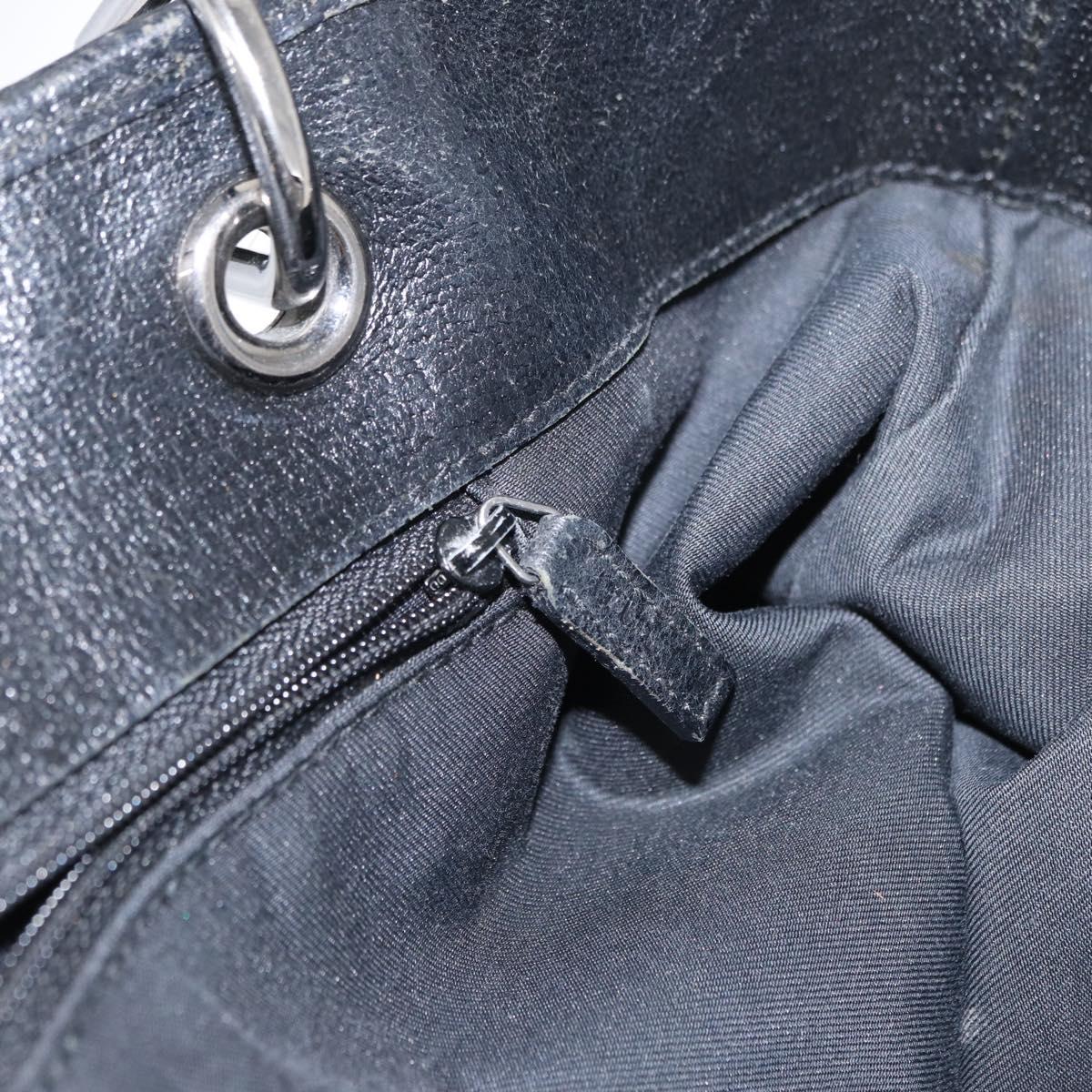 GUCCI GG Canvas Tote Bag Black Silver 120836 Auth 155197