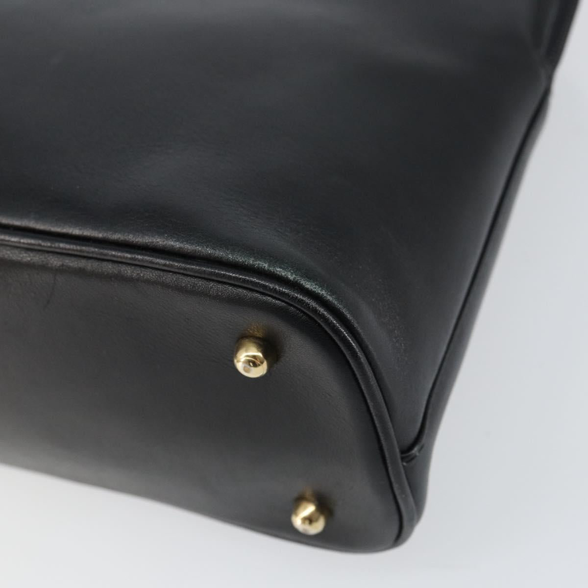 GUCCI Bamboo Hand Bag Leather 2way Black 000 1046 0290 Auth 155198