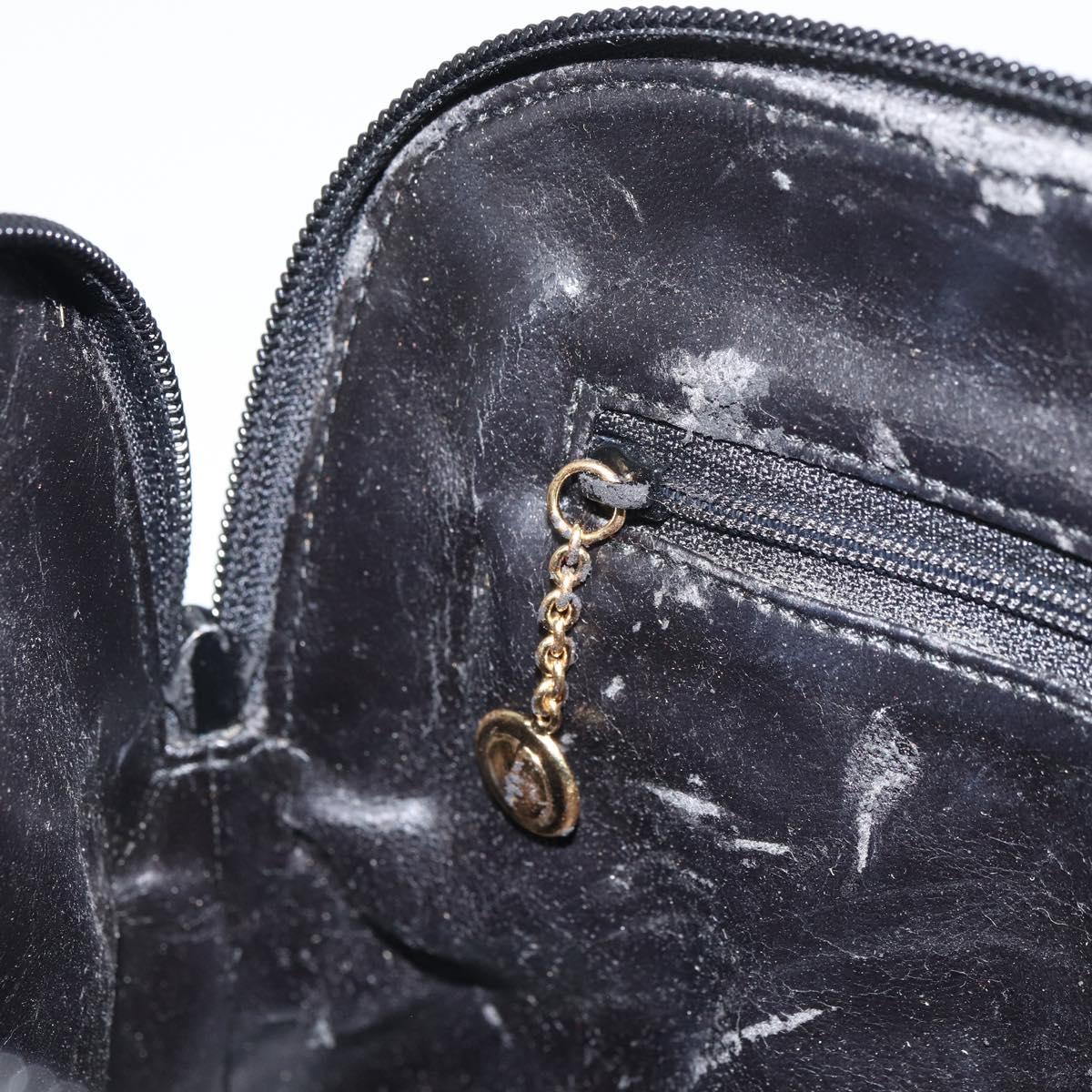 GUCCI Bamboo Hand Bag Leather 2way Black 000 1046 0290 Auth 155198