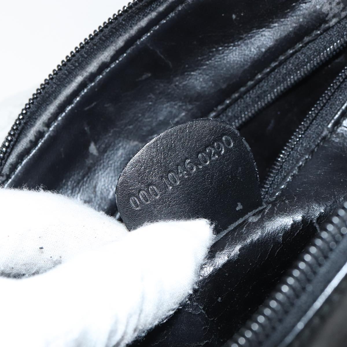 GUCCI Bamboo Hand Bag Leather 2way Black 000 1046 0290 Auth 155198