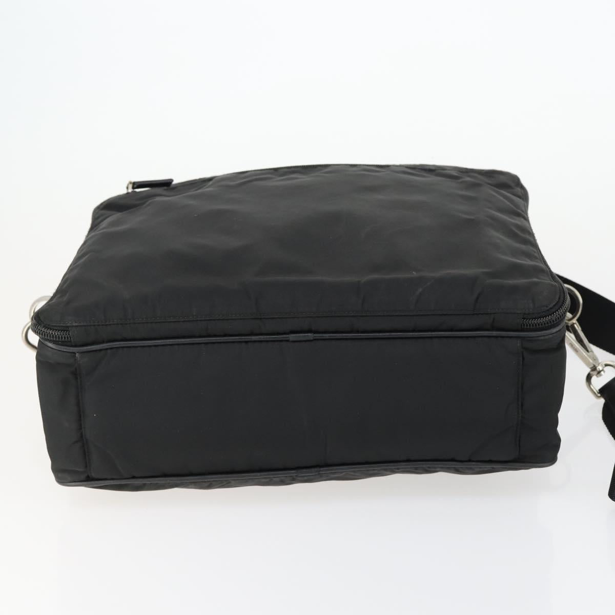 PRADA Business Bag Nylon 2way Black Silver Auth 155199