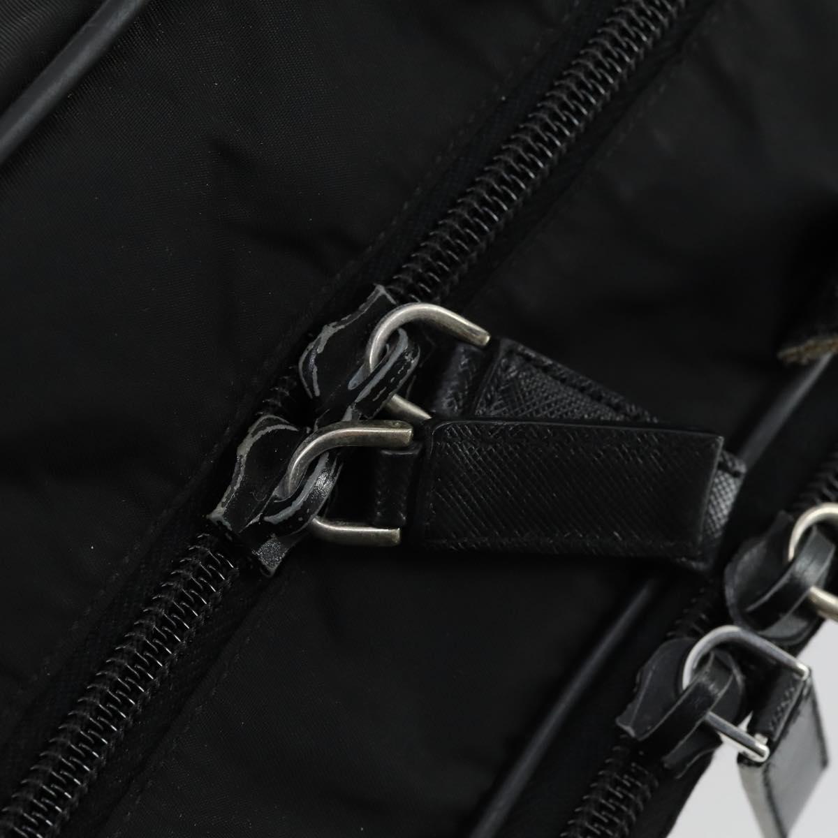 PRADA Business Bag Nylon 2way Black Silver Auth 155199