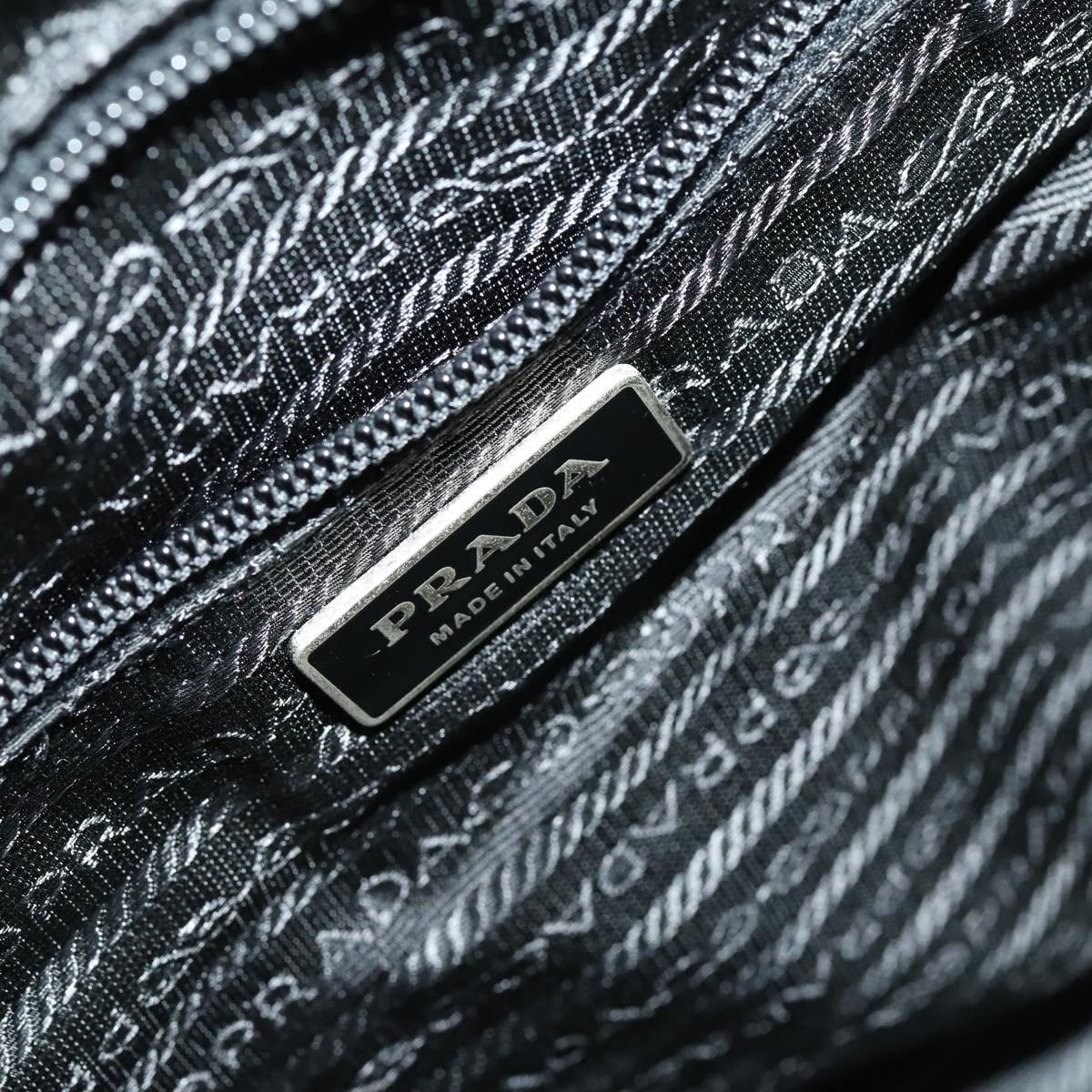 PRADA Business Bag Nylon 2way Black Silver Auth 155199
