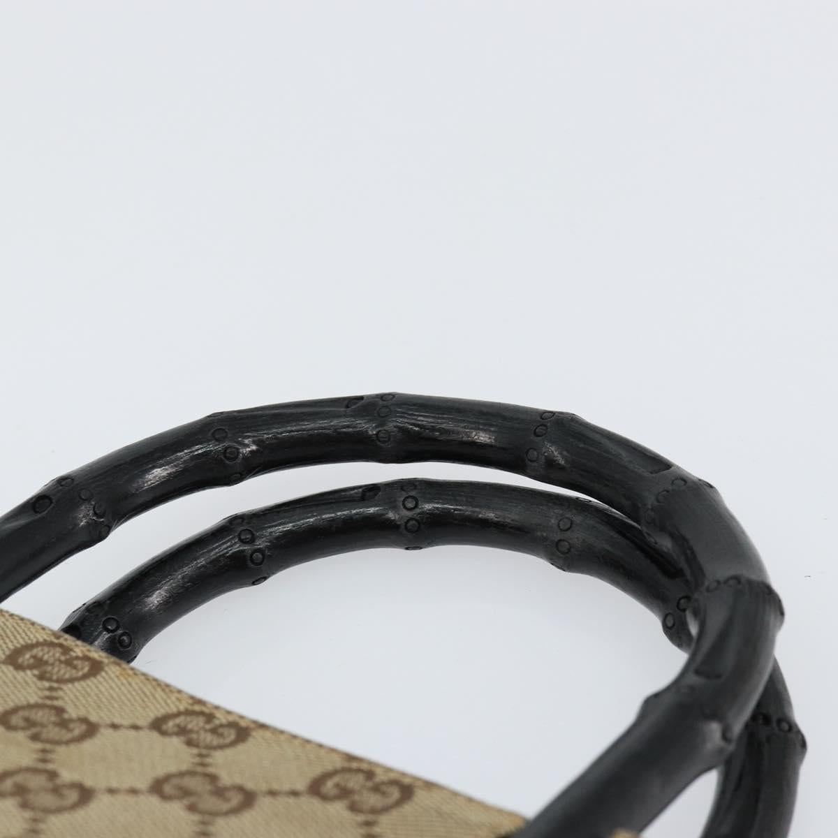 GUCCI Bamboo GG Canvas Hand Bag Beige 002 1061 Auth 155200