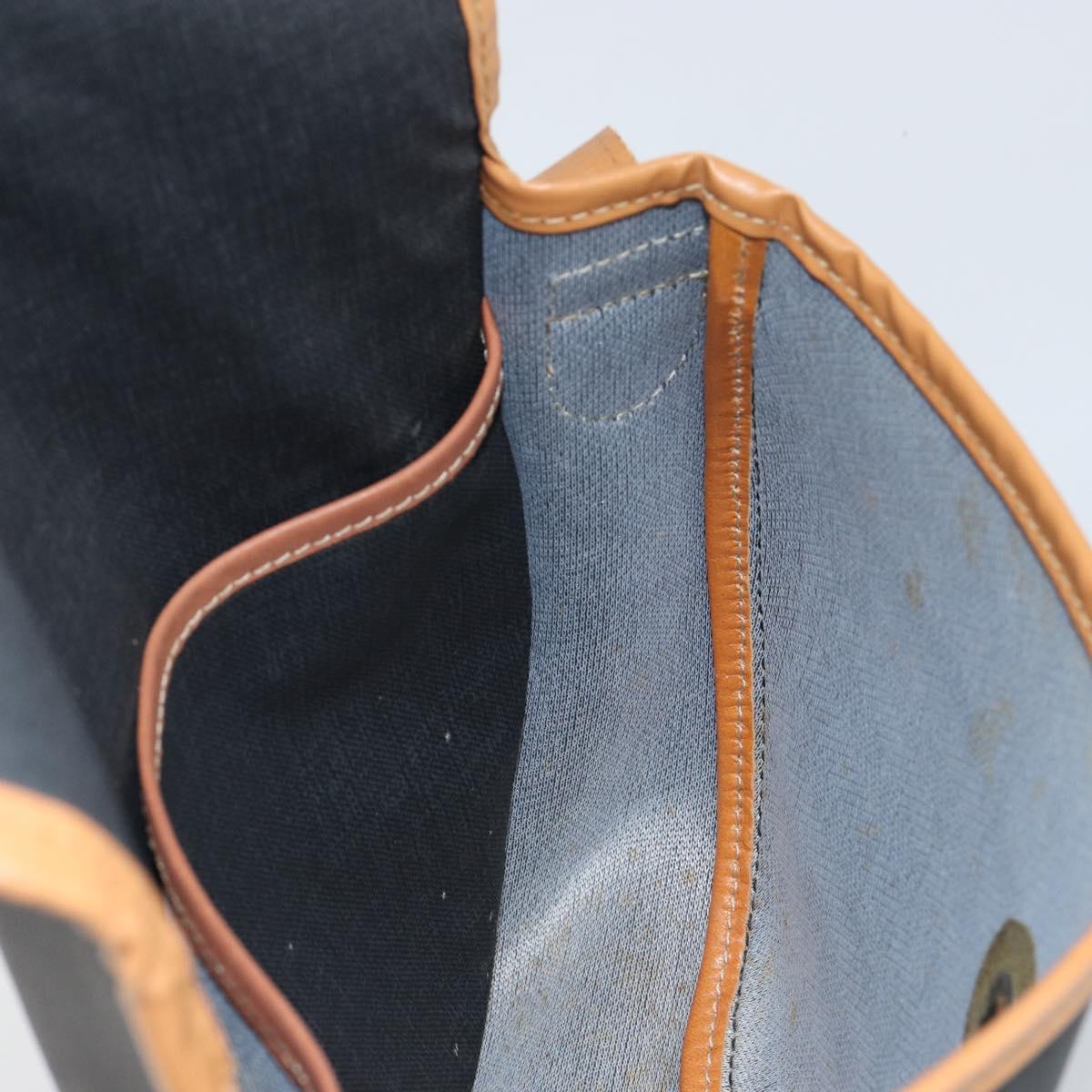 Christian Dior Shoulder Bag PVC Leather Black Gold Auth 155201