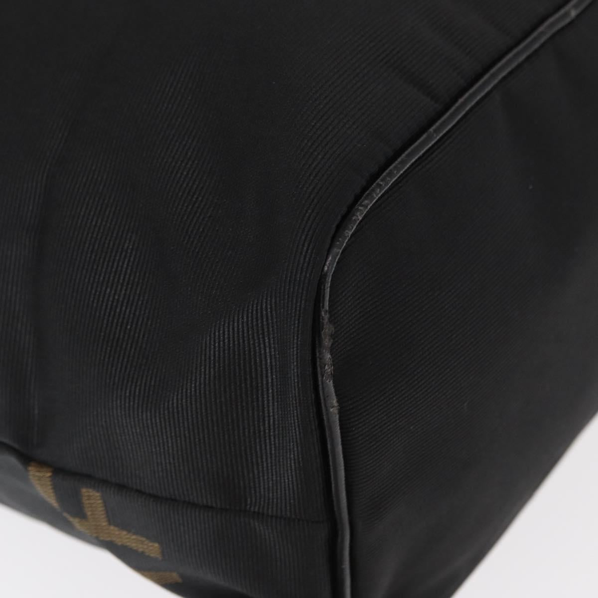 FENDI Hand Bag Nylon Black Auth 155203