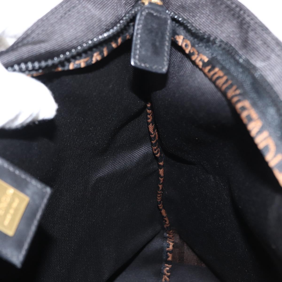 FENDI Hand Bag Nylon Black Auth 155203