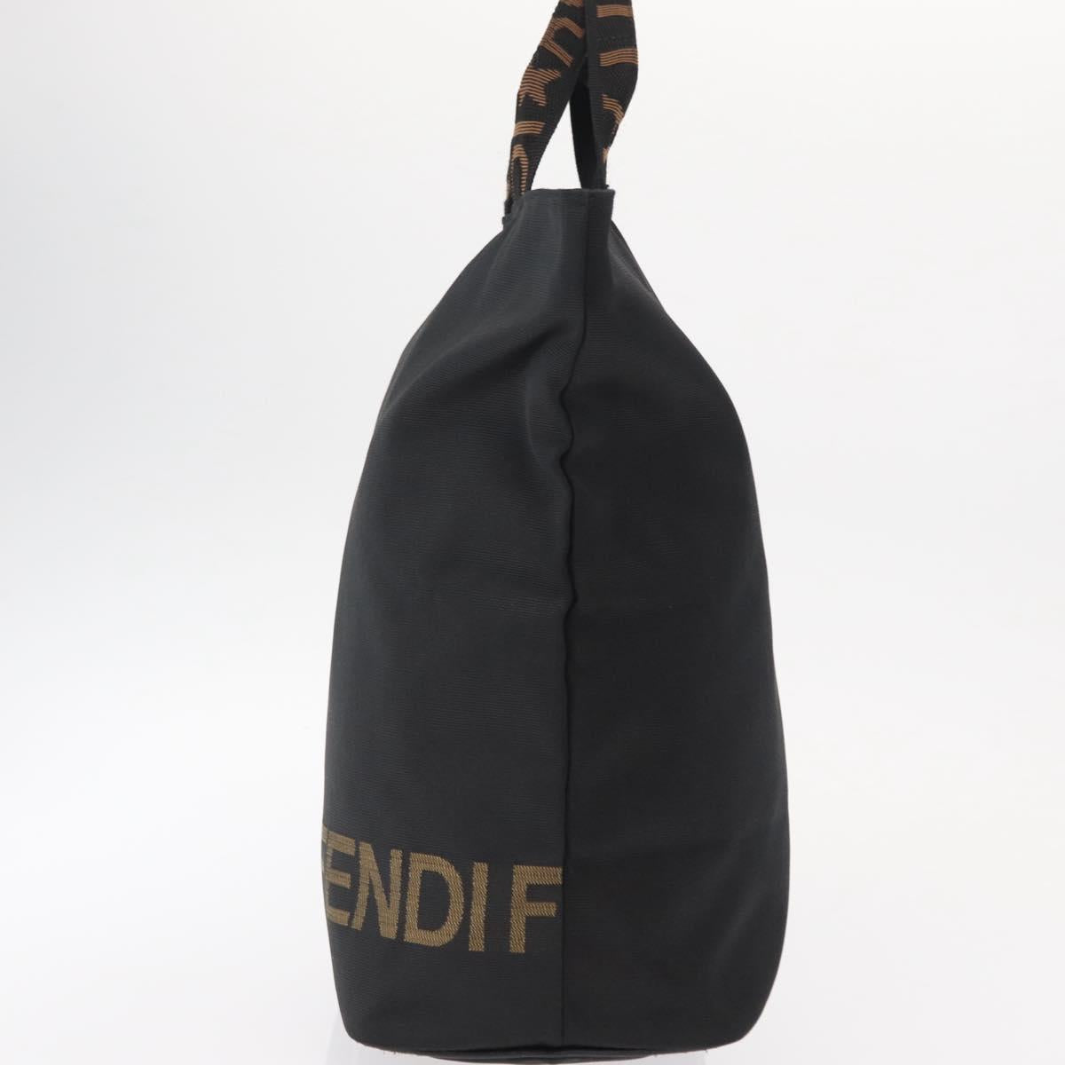 FENDI Hand Bag Nylon Black Auth 155203