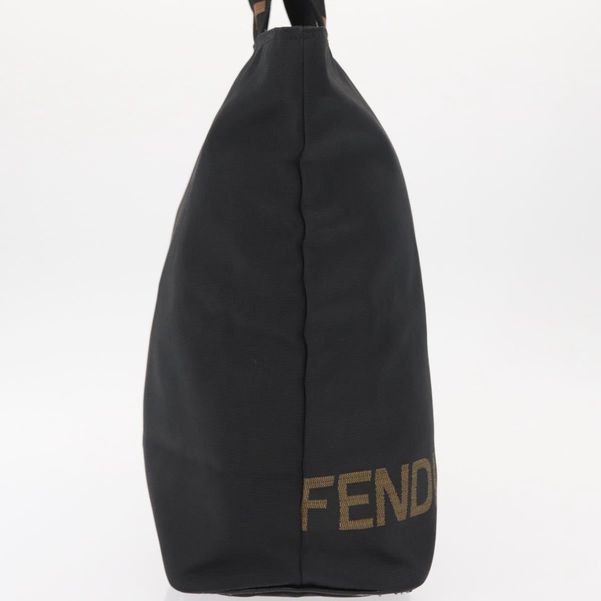 FENDI Hand Bag Nylon Black Auth 155203