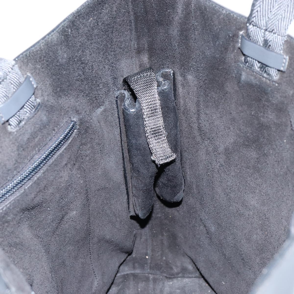 PRADA Tote Bag Leather Black Silver Auth 155205