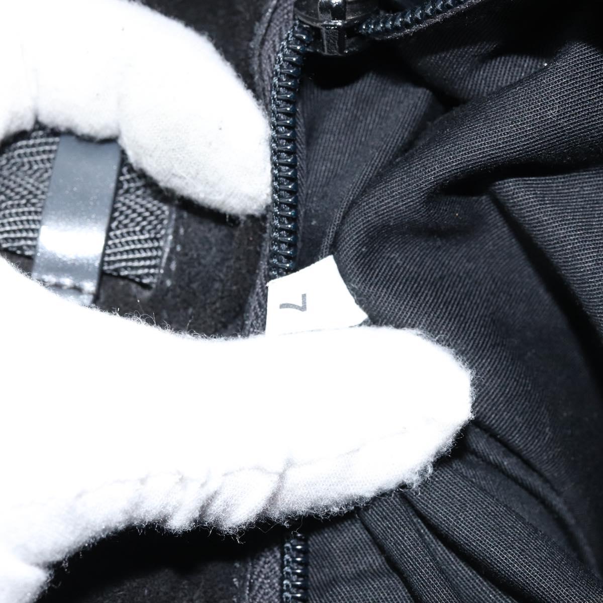 PRADA Tote Bag Leather Black Silver Auth 155205