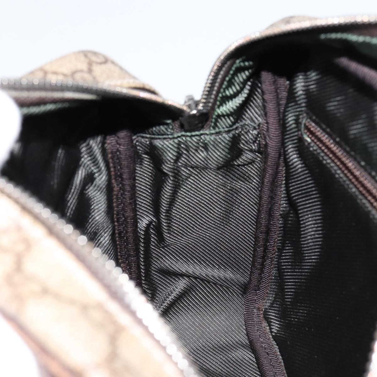 GUCCI GG Supreme Shoulder Bag PVC Beige Silver 114291 Auth 155206