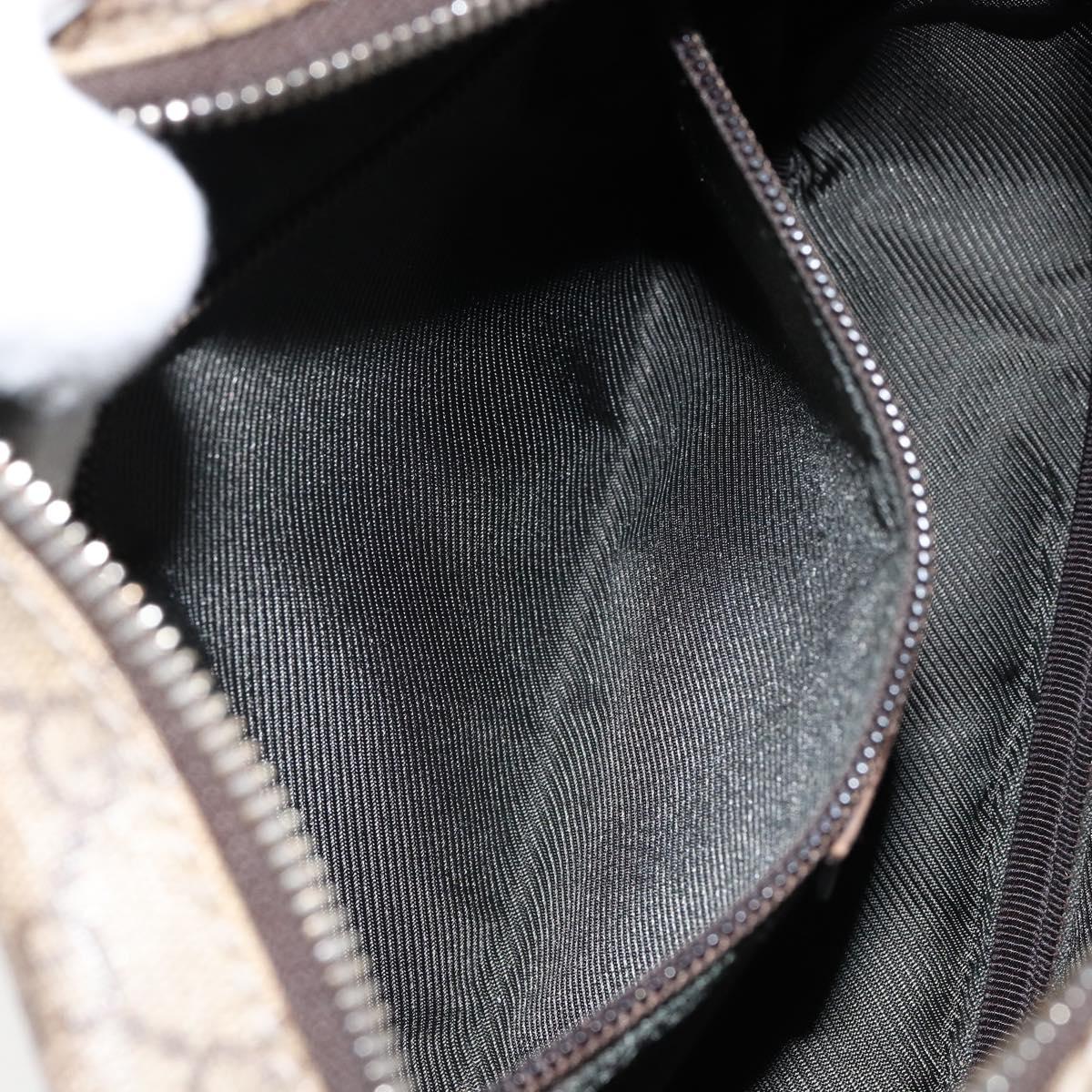 GUCCI GG Supreme Shoulder Bag PVC Beige Silver 114291 Auth 155206