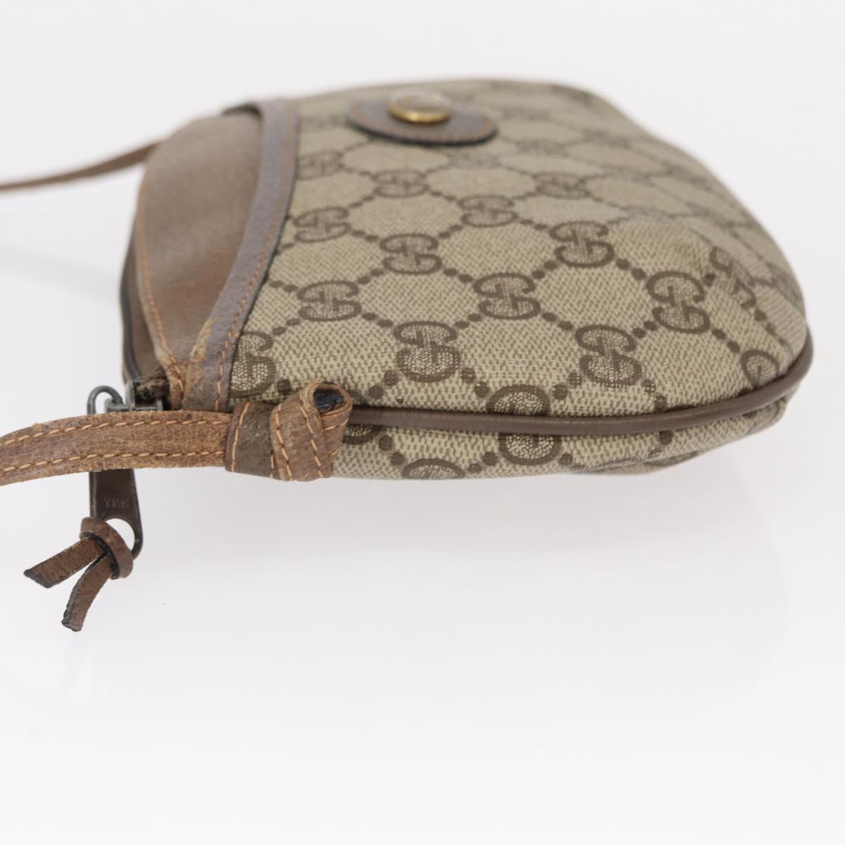 GUCCI GG Supreme Shoulder Bag PVC Beige 904 02 020 Auth 155207