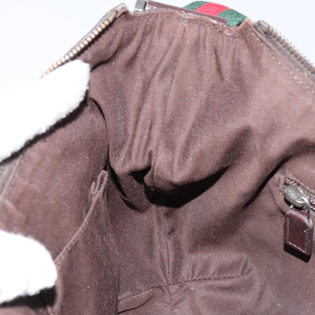 GUCCI GG Canvas Web Sherry Line Shoulder Bag Beige Red Green 181092 Auth 155208