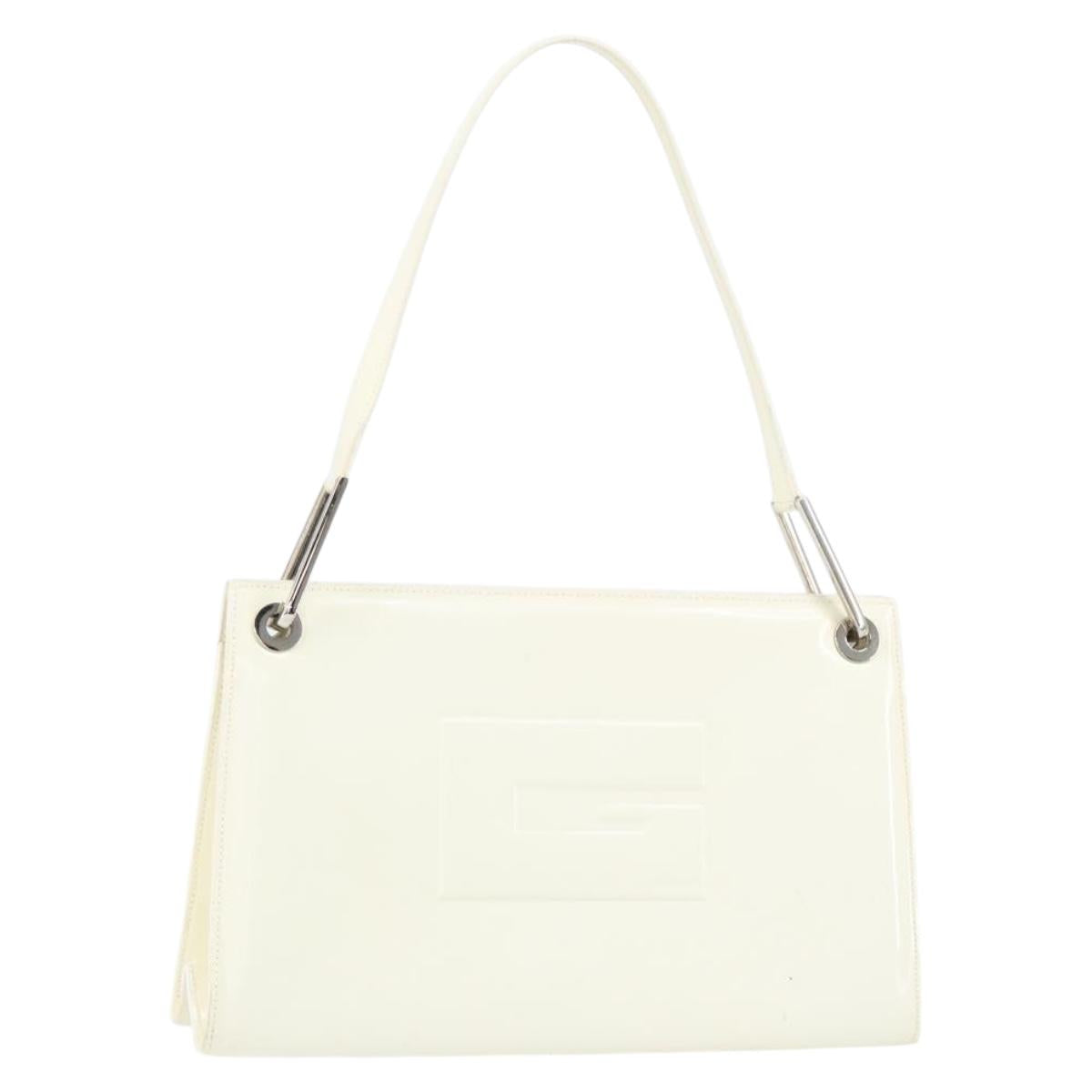 GUCCI Shoulder Bag Patent leather White 001 3034 2123 Auth 155209