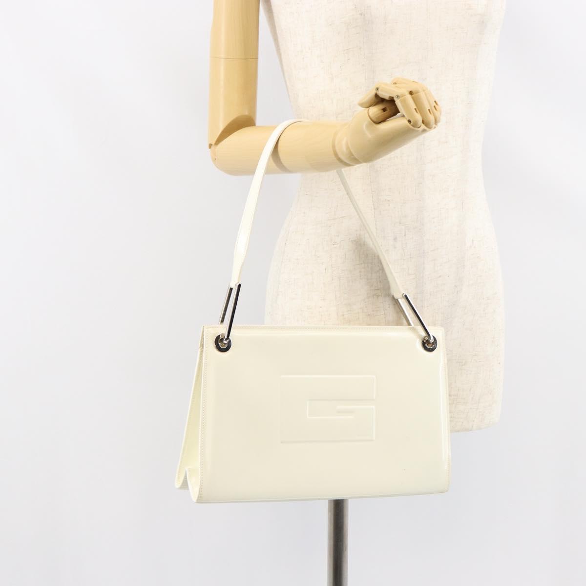 GUCCI Shoulder Bag Patent leather White 001 3034 2123 Auth 155209