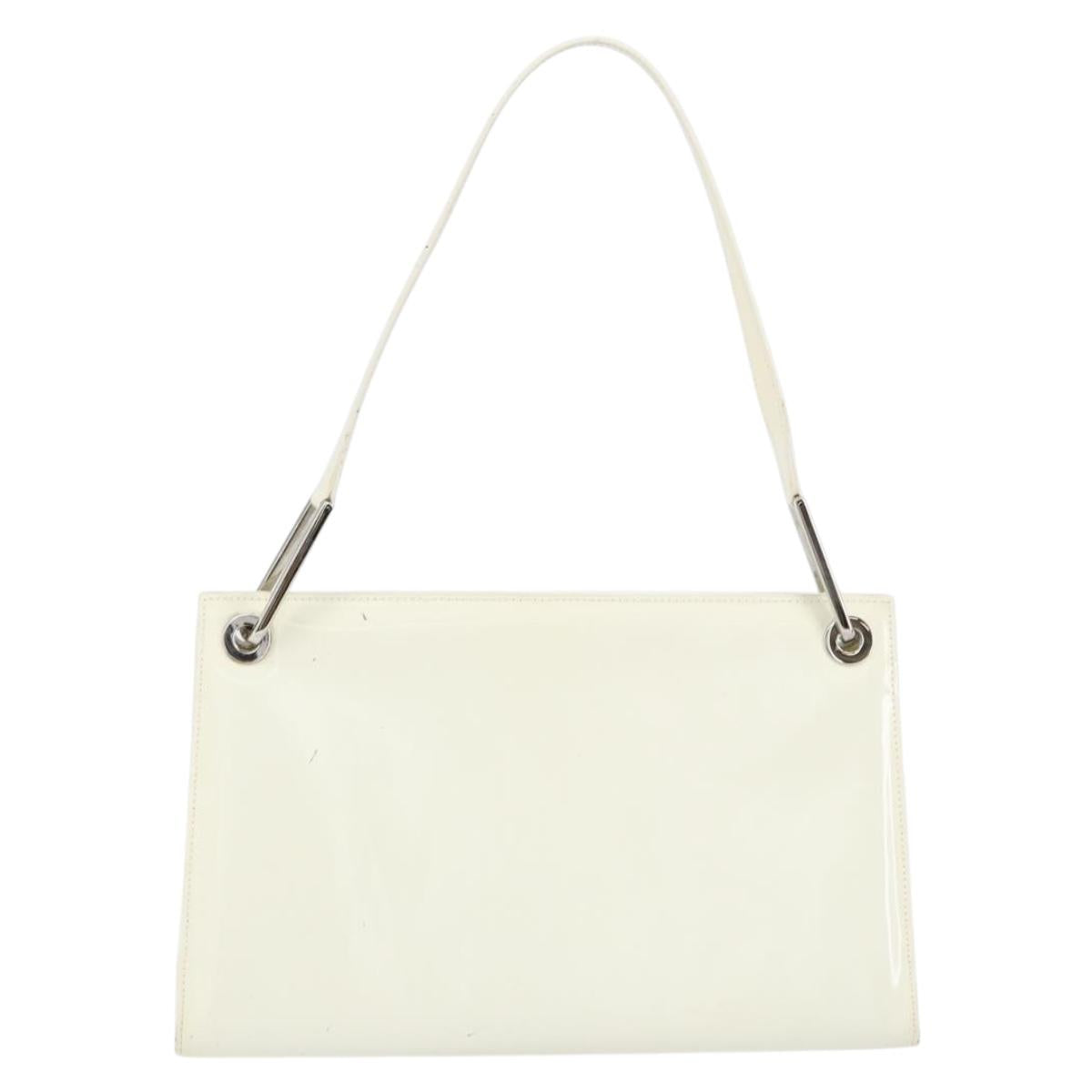 GUCCI Shoulder Bag Patent leather White 001 3034 2123 Auth 155209