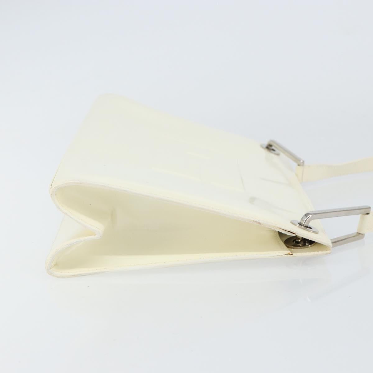 GUCCI Shoulder Bag Patent leather White 001 3034 2123 Auth 155209