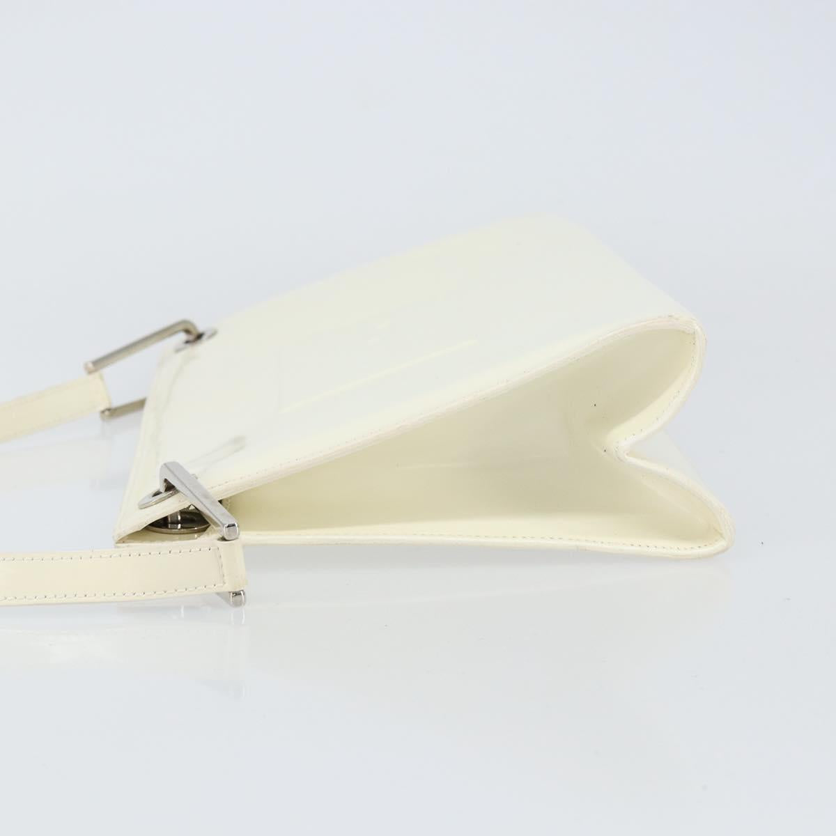 GUCCI Shoulder Bag Patent leather White 001 3034 2123 Auth 155209