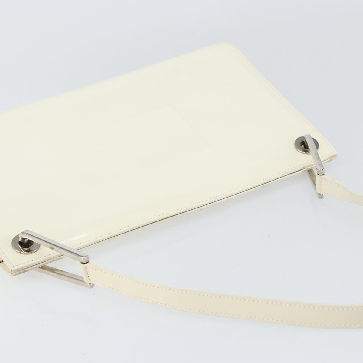 GUCCI Shoulder Bag Patent leather White 001 3034 2123 Auth 155209