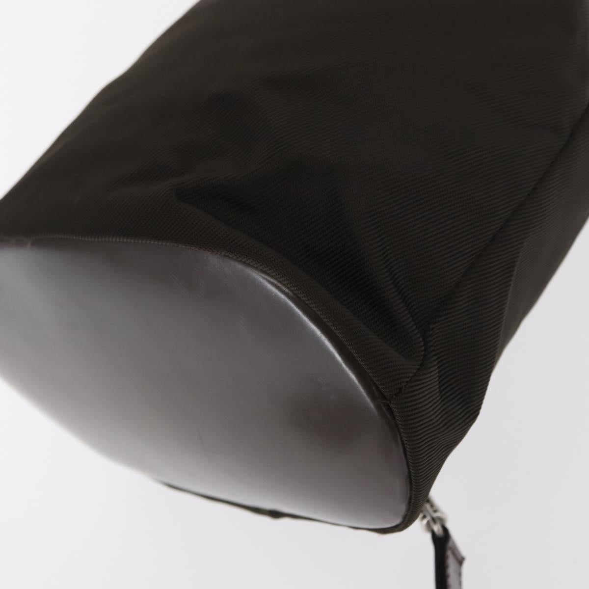 GUCCI Bamboo Hand Bag Nylon 2way Khaki Silver 003 2854 0060 5 Auth 155210