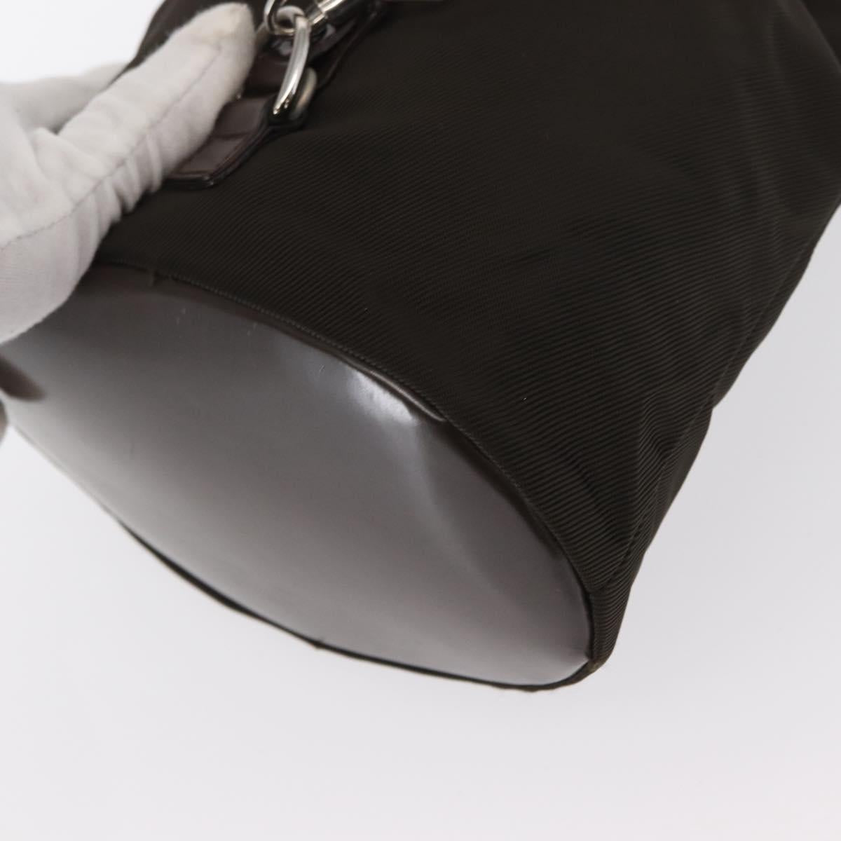 GUCCI Bamboo Hand Bag Nylon 2way Khaki Silver 003 2854 0060 5 Auth 155210