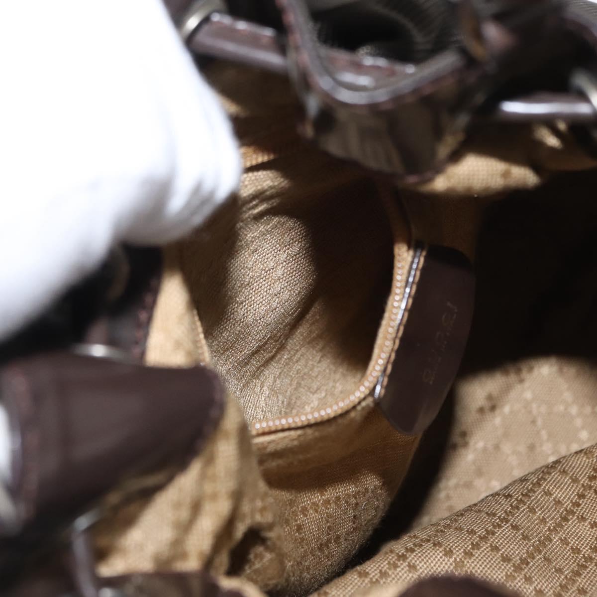 GUCCI Bamboo Hand Bag Nylon 2way Khaki Silver 003 2854 0060 5 Auth 155210