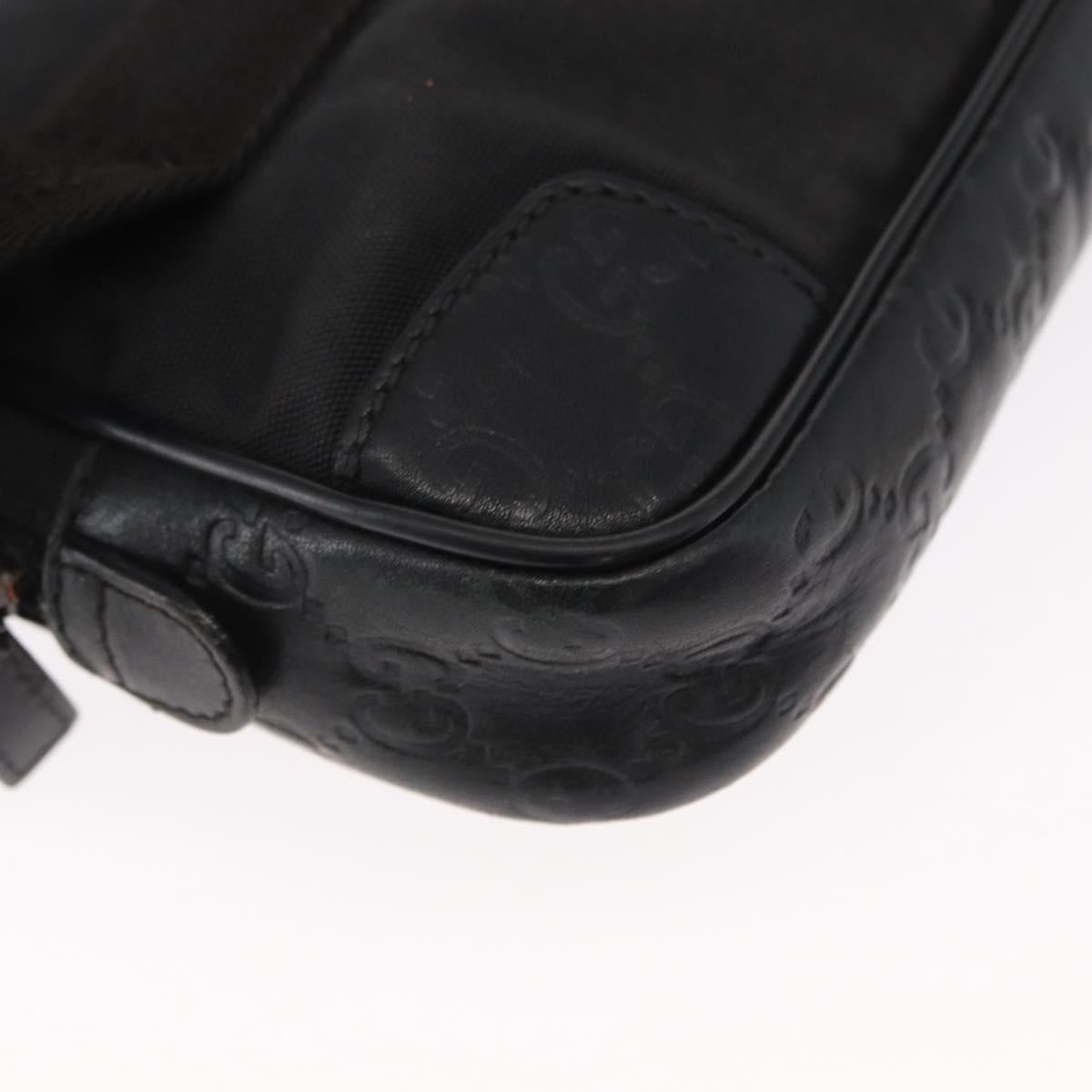 GUCCI Guccissima Waist bag Nylon Black 162417 Auth 155211