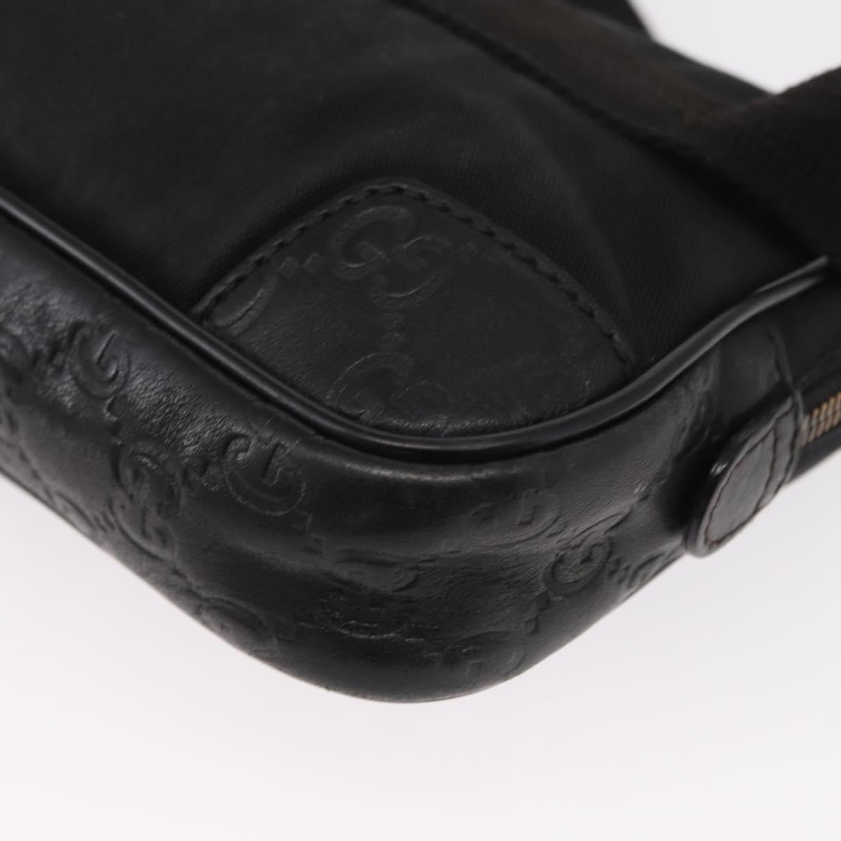 GUCCI Guccissima Waist bag Nylon Black 162417 Auth 155211